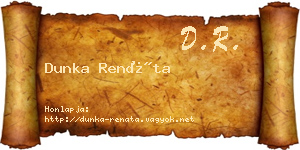 Dunka Renáta névjegykártya
